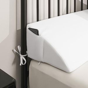 downluxe Twin Size Bed Wedge Pillow for Headboard - Headboard Pillow Twin Bed, Mattress Gap Filler to Close The Gap(0-6") Between Mattress and Headboard or Wall, White(39"x10"x6")