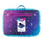 Three Cheers for Girls - Celestial Deluxe Fur Lap Desk - Portable Lap Pillow Desk for Kids with Media Slot - 12” x 16.9” Lap Desk for Laptop, Tablets, & Notebooks