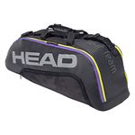 HEAD Tour Team 6R Combi Tennis Racquet Bag - 6 Racket Tennis Equipment Duffle Bag, Black/Purple