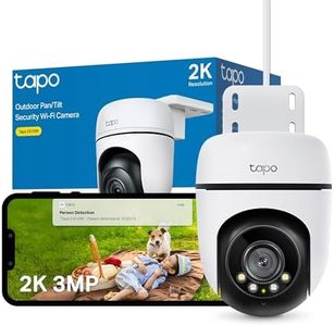 Tapo C510W 2K Outdoor Pan/Tilt Security Camera, 360°Visual Coverage, IP65 WiFi Camera, Motion Tracking, Full-Colour Night Vision, Cloud and Local Storage, Works With Alexa and Google, No Monthly Fee