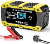 10Amp Car Battery Charger, 12V Automatic Smart Battery Charger/Maintainer with Temperature Compensation, Car Battery Repair and Desulfator for Car, Motorcycle, SUV, Lithium Batteries & AGM