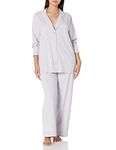 Amazon Essentials Women's Cotton Modal Long-Sleeve Shirt and Full-Length Bottom Pajama Set (Available in Plus Size), Lilac, Large