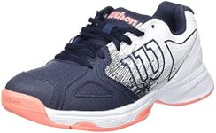 Wilson Women's Tennis Shoes, KAOS STROKE W, Grey/White/Orange, Size: 4, For All Surfaces, All Player Types, WRS328160E040