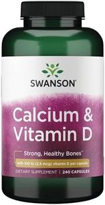 Swanson Calcium Citrate Calcium Carbonate Complex with Vitamin D Bone Muscle Nerve Health Blood Pressure Immune System Support Mineral Supplement 240 Capsules (Caps)