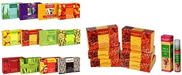 Vaadi Herbals Assorted Handmade Herbal Soaps, 75g (Pack of 12) & Super Value Saffron Skin Whitening Therapy Soap, 75g (Pack Of 6) & Nail & Cuticle Oil, 10ml