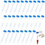 60Pcs 10ml Plastic Centrifuge Tubes with Screw Cap Cryogenic Test Tube with Graduated Marks for Lab (Blue)