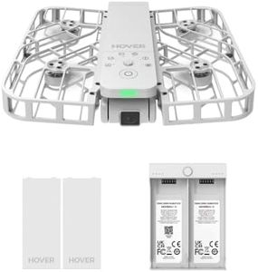 HOVERAir X1 Drohne mit kamera, Selbstfliegend Kamera Drone mit Folge-mir Modus, Mini Drohne im Taschenformat, HDR-Videoaufnahme, intelligente Flugrouten, Freihandsteuerung, Weiß (Combo Plus)