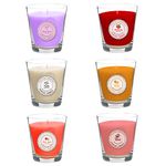 Palatial Lifestyles Glass Scented Candles For Home,Set Of 6,Scented Candles For Bedroom,Fragrance Candle,Aroma Candles (Ylang Ylang,English Vanilla,Enticing Rose,Tangy Orange,Passionate Strawberry)