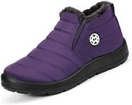 Women's Winter Boots Waterproof Warm Lined Snow Boots Winter Shoes Short Shaft Boots Shoes, Blue Purple, 10.5 AU