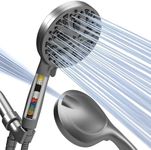 SparkPod 10-Mode Filtered Shower Head with Hose - 5" High Pressure Shower Heads with Filter - Handheld Shower Head Filter with Built-In Power Jet, Stainless 6ft Hose and Bracket (Charcoal Grey)