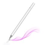 HUMBLE Universal Light Weight Stylus Pen for Smartphone/Tablet/iPad/iPhone/Android & All Touch Screen Devices with Fine Point Disc Tip & Magnetic Cap | Precise Tip for Drawing and Writing - White