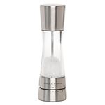 Cole & Mason Derwent Salt Mill, Adjustable Ceramic Grind Mechanism, Gourmet Precision+, Stainless Steel/Acrylic, 190 mm, Single, Includes 1 x Salt Grinder