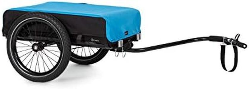 KLAR FIT Companion- Remorque pour vélo, Grand Volume de Chargement, 50 litres, Charge maximale de 40kg, Timon pivotant, Chariot Manuel, Pneus de 16", Cadre en Acier, Goupilles de sécurité, Bleu