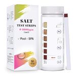 50PCS Pool Salt Test Strips, Salt Test Strip for Spa Hot Tub, Swimming Pool Water Testing Kit for Sodium Chloride Content, Fast and Accurate Saltwater Pool Test Strips of 0-8000 ppm