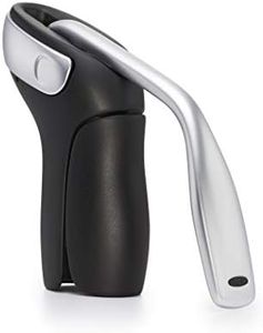 OXO Steel Vertical Lever Corkscrew with Removable Foil Cutter, Black/Silver