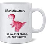 Funny Grandma Gifts,Grandmasaurus Cup Grandma Birthday Gifts from Granddaughter Grandson Mothers Day Gifts for Grandma from Grandkids Grandma Coffee Mug Christmas Gifts for Grandma 11oz White