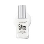Swiss Beauty Slay Nail Color | Glossy Finish, Long Lasting Nail Paint| Chip resistant, Quick drying Nail Polish | Shade- Flat White, 25Ml