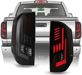 Winjet LED Tail Lights Assembly Compatible for 2014-2021 [2014 2015 2016 2017 2018 2019 2020 2021] Toyota Tundra Pickup LED Sequential Tail Lights Rear Light Brake Running lights 1 Pair (Smoke Lens)