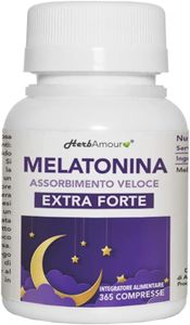 HerbAmour MELATONINA PURA EXTRA FORTE | Integratore I 365 Compresse