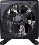 Starke Box Fan 30cm Black 3 Speed Floor Desk Cooler & Rotating Tilt Oscillating