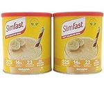 Meal Replacement SlimFast Meal Shake Powder Banana 10 Servings 365g Pack of 2 | High in Protein, Source of Fibre, Healthy Shake for Balanced Diet Plan with Vitamins and Minerals