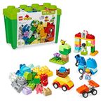 LEGO DUPLO Classic Cars and Trucks Brick Box Toddler Learning Toys, Features a Race Car and Truck Toy for 18 Month old boys & Girls, Creative Vehicle Set to Develop Fine Motor Skills 10439