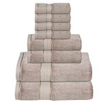 Glamburg Luxury 700 GSM 8-Piece Towel Set - Tan 30x54