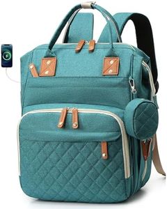 BDZBREN Diaper Bag Backpack Baby Bag, Baby Girl Boy Diaper Bag for Dad Mom with Pad, 16 Pockets, Gray, Large, Diaper Bag Backpack With 3 Insulated Bottle Pockets (Green)