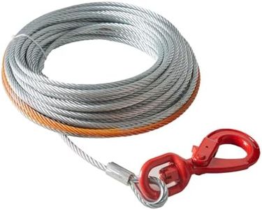 VEVOR Galvanized Steel Winch Cable, 9.5 mm x 15.2 m, 67.6 kN Breaking Strength, Wire Winch Rope with Swivel Hook, Towing Winch Cable Heavy Duty, Universal Fit for SUV, Large Off-Road Vehicle, Truck