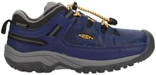 KEEN Unisex Kid's Targhee Low Waterproof Hiking Shoe, Blue Depths Forest Night, 2 US