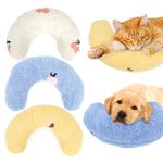 3 Pcs Pillows for Cat Little Dog Bed Pillow for Indoor Cats Half Donut Puppy Neck Pillow Fluffy Calming Pillow for Dogs Washable Small Squishmallow Pet Bed Stuff