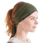 CHARM Mens Kundalini Headwrap Scarf Headband - Tied Headbands For Women Japanese Pirate Head Wrap Khaki