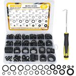 8 Sizes Rubber & Silicone Washers and 16 Sizes O Ring Assortment Kit, 380 PCS Shower Hose/Head Washers with Screen Filter Faucet Pressure Washer 180°Full Pick & Hook Tool for Sealing Repair