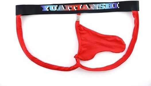 ChaoGii Sexy Mens Thong Underwear Hollow Low Rise Mens G String Mens jockstraps Bulge Pouch Mens Lingerie Red