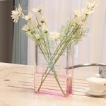 Book Vase for Flowers Home Décor,Artistic and Cultural Flavor Decorative Acrylic Clear Vase for Home and Office,Creative Gifts for Book Lovers. (Pink)