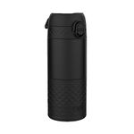 Ion8 Insulated Travel Mug, Leak Proof, Triple Lock Secure, Spill-Free in Transit, Hygienic Cover, Easy-to-Clean, Perfect On-The-Go, Black, Stainless Steel