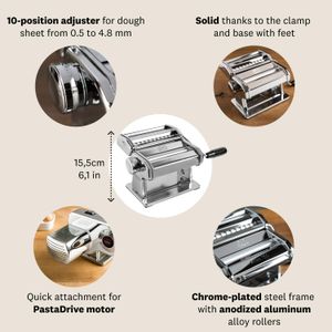 Marcato Pastaset Manual Pasta Machine – Stainless Steel Pasta Maker