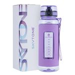 SKYTONE® 1 Liter Water Bottle For Office, Leak Proof & BPA Free Tritan Plastic Reusable Water Bottles, Ideal Gift for Travel Gym fitness Running School With Silicon Grip (Purple)