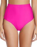 Tempt Me Women Retro High Waisted Bikini Bottoms Tummy Control Swimsuit Bottoms, Pink, X-Large