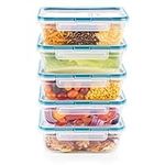 Snapware Total Solution 10-Pc Plastic Food Storage Container Set, 8.5-Cup Rectangle Meal Prep Container, Non-Toxic, BPA-Free Lids with 4 Locking Tabs, Microwave, Dishwasher, and Freezer Safe