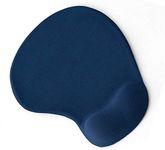 BUYFLUX Mousepad with Gel Wrist Support - Ergonomic Gaming Desktop Mouse Pad Wrist Rest - Design Gamepad Mat Rubber Base for Laptop Computer -Silicone Non-Slip Surface (Navy Blue, D Shape)