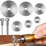 8Pcs Rotary Drill Saw Blades, Steel Saw Disc Wheel Cutting Blades with 1/8" Straight Shank Mandrel for Drills Rotary Tools (Power tools are not included)