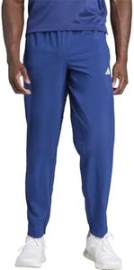 adidas Hombre Train Essentials Training Woven Pants, Dark Blue/White, M