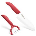 Kyocera Cut & Peel Set Red Blister pack - 14cm Santoku knife & Peeler