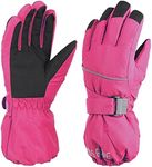 TRIWONDER Kids Winter Ski Snow Gloves Children Snowboard Gloves Cold Weather Waterproof for Boys Girls Toddler (Rose Red, L (11-14 Years Old))