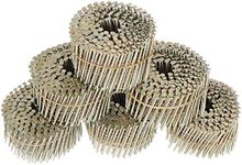 waltyotur 3600 Count Ring Shank Thickcoat Galvanized Coil Roofing Nails 15-Degree Collated Wire Coil 2-1/2 In Small Cap Coil Stud Siding Nails for Fiber Cement Siding, Cedar Siding, Fencing