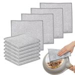 Azxndy 10Pack Double Silver Ply Wire Dish Cloths, Wet and Dry Multi-Purpose Mesh Scrubs Wire Dish Cloth, Kitchen Helper, Reusable Anti-Scratch Rags for Kitchen and Life