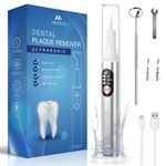 INUVO Plaque Remover for Teeth, Electric Teeth Cleaning Kit with 3 Modes for Tartar, Calculus and Stains | Cordless and Rechargeable with 1800 mAh Battery/LED Light/IPX5 Waterproof | Silver