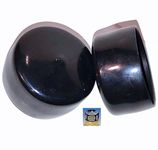 (Pack of 4) SBDs 2 Inch Round Black Vinyl End Caps, Flexible Push-On Pipe Post Rubber Covers | All Caps 1" Deep for a Snug Fit | Made in USA by Caplugs