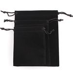 50 Pieces Wholesale Lot - Black Velvet Cloth Jewelry Gift Pouches/Drawstring Bags 3 X 4'' (8 * 10cm)